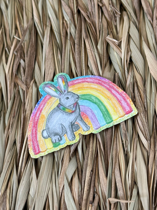 LGBTQIA+Pride Bunny Rainbow Sticker
