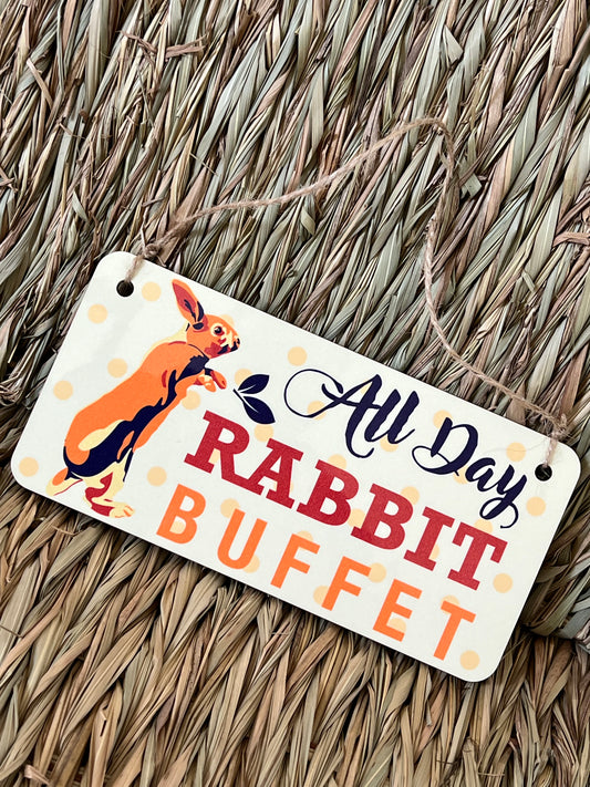 All Day Rabbit Buffet Wooden Sign