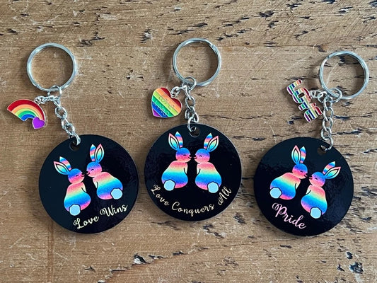 LGBTQIA+ Pride Bunnies Keychains